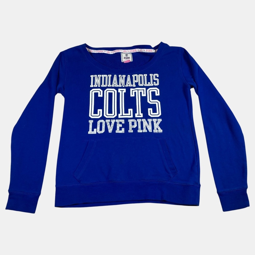 Victorias Secret Pink Indianapolis Colts NFL Football Crewneck Sweatshirt Medium